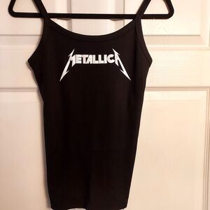 Metallica tank top ribbed vintage logo. Metallica fitted spaghetti strap…